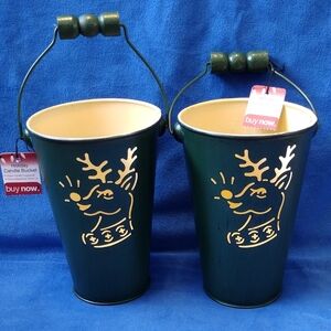Reindeer Cutout Tin Can Candle Set